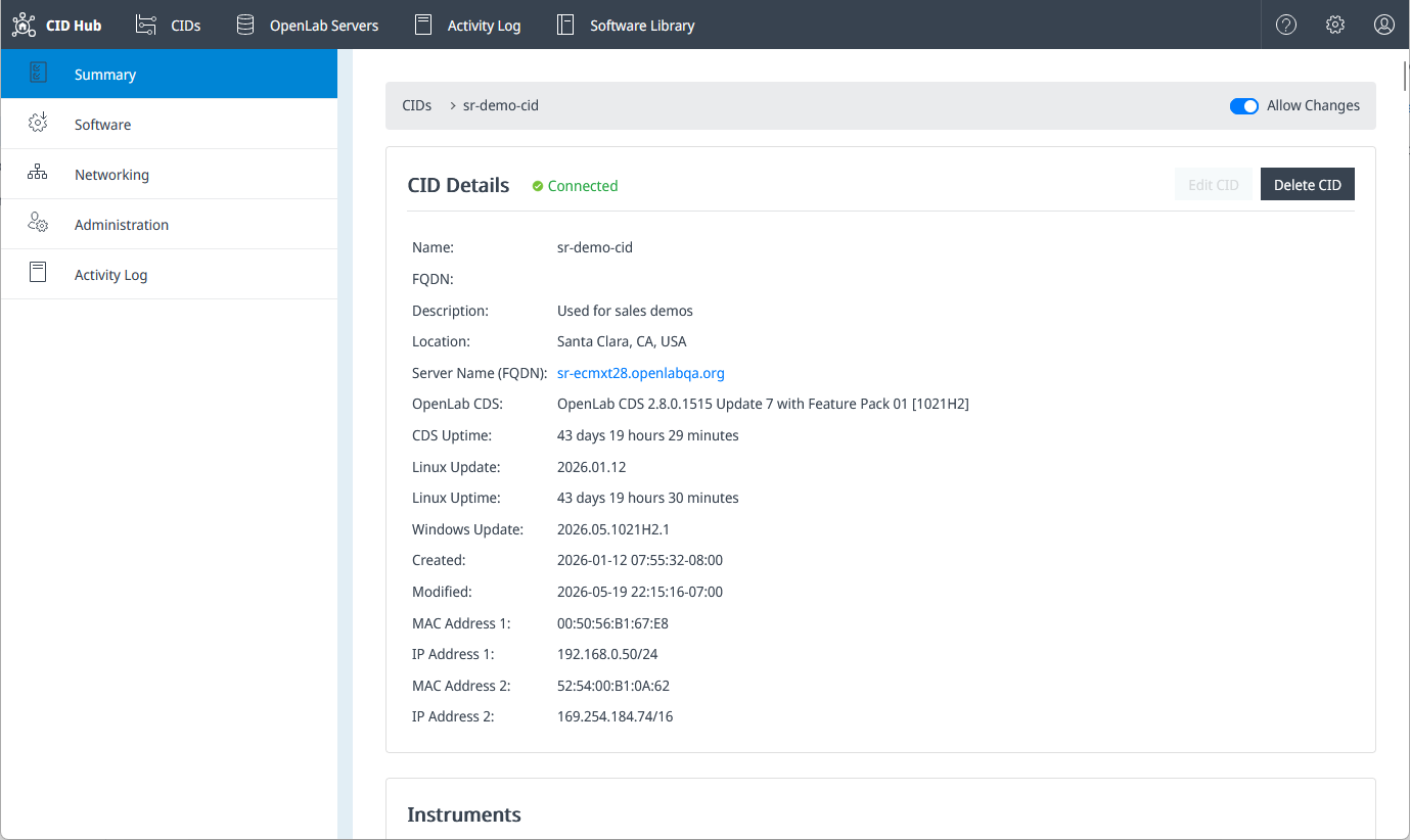 CID Summary page after a successful activation, with the Ready status badge highlighted